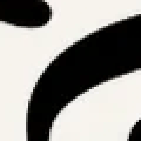 Detalhe do traço curvo do PNG recebido, ampliado oito vezes; pixels visíveis
