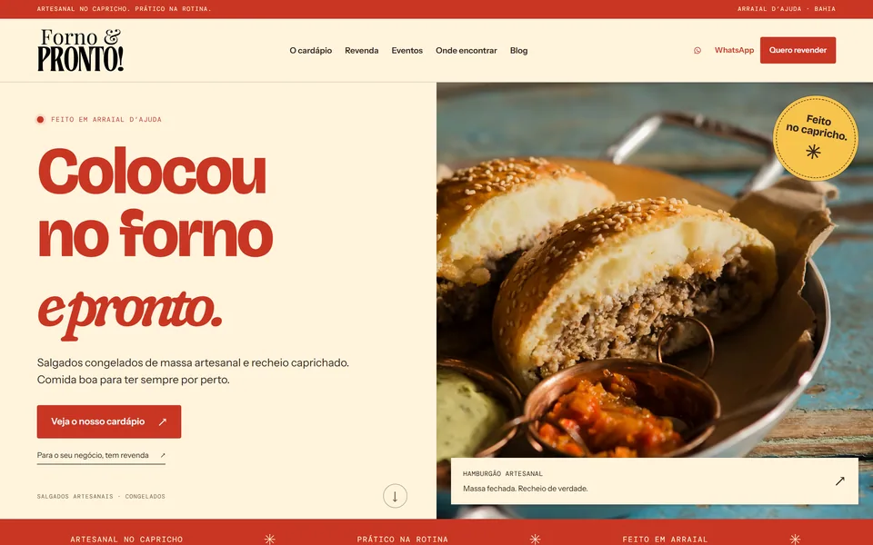Prévia da página inicial: Forno & Pronto
