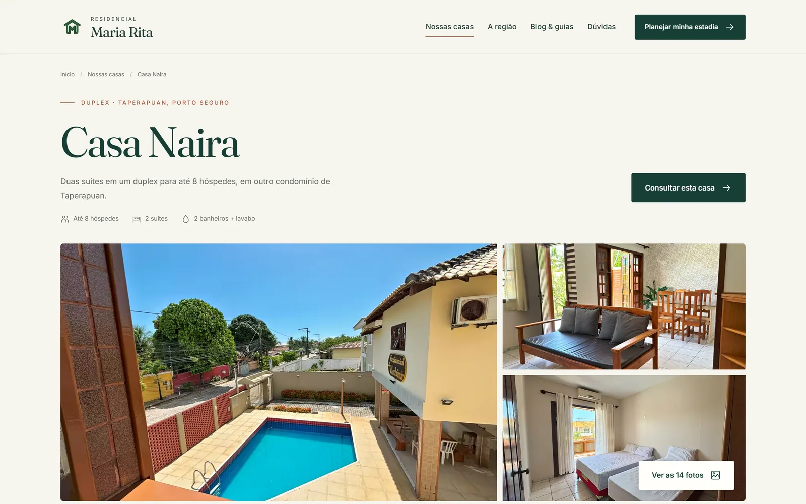 Página individual da Casa Naira